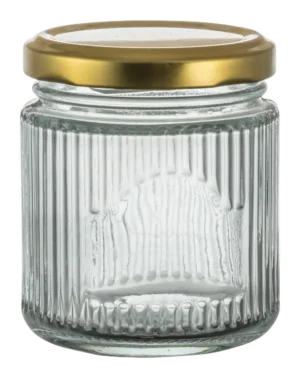 Round Striped Jar Made Of Metal, 200 Ml 14101200