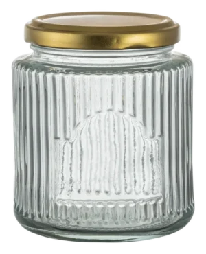 Round Striped Jar Made Of Metal, 380 Ml 14101380