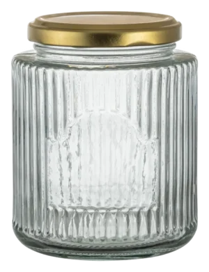 Round Striped Jar Made Of Metal, 500 Ml 14101500