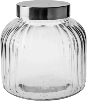 Striped Glass Jar 4 Liters Screw Lid***18014420