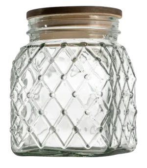 Square Jar With Wooden Lid 2.3 Liters***18240719