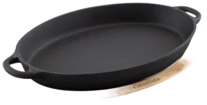 Cast Iron Pan 40X28 Oval Bamboo Bottom***10630978