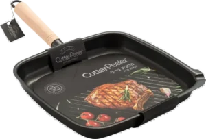 Japanese Grill Pan 28X26Cm Wooden Handle***Fp-527Fj