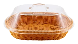 Oval Basket With Polycarbonate Lid 29X19 Cm***19102320