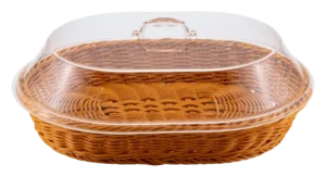 Oval Basket With Polycarbonate Lid 39X29 Cm***19102322