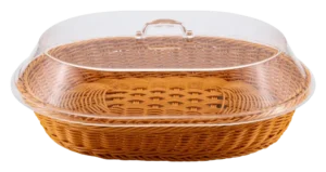 Oval Basket With Polycarbonate Lid 44X34 Cm***19102323