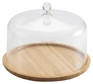 Round Bamboo Base With Transparent Bell 27X20 Cm 19102330