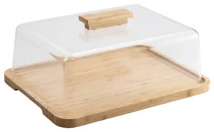 Rectangular Bamboo Tray With Transparent Bell 36X27X12 Cm 19102338