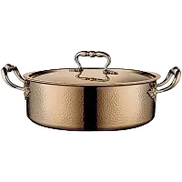 Hammered Brass Stainless Steel Pot 32X12 Cm + Lid