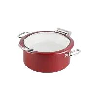 Shaping Round Pot 30X13 Red Glass Lid