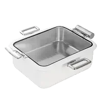 Rectangular Saucepan 32X26, White Glass Lid