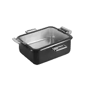 Rectangular Saucepan 32X26 Black Glass Lid