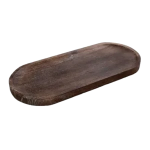 Wooden Display Plate 70X30 Cm Oval Brown