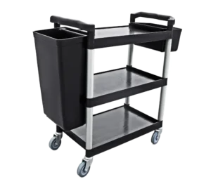 3-Tier Plastic Service Cart 101/96/48 Black