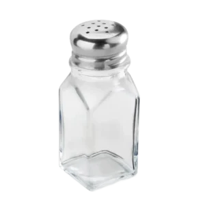 Square Glass Salt Shaker With Stainless Steel Head