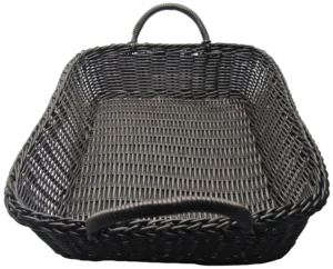 Rectangular Straw-Like Basket 48X35X10 Cm Black