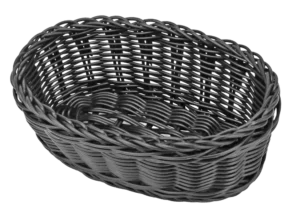 Straw-Like Basket 23.5X16 Oval Black