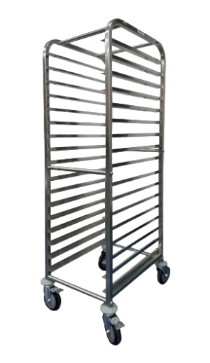 18-Track Trolley For 60/40 Tray With Rear Stop