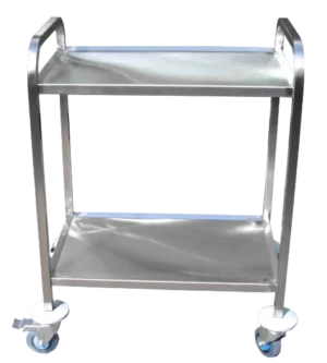 Stainless Steel Cart, 2 Levels, Shelf 53/83, Height 90 Cm***81090