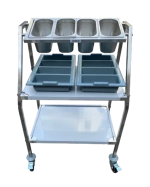 Cart For 4 Trays And 1/4 Pan + Middle Shelf***82082