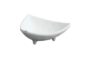 Triangular Bowl Resembling Zen Stone, 10 Cm, White Melamine***515104