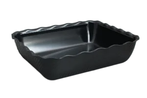 Decorated Tray 33X26X8 Black Melamine***215913B
