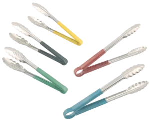 Black Rubber Coated Stainless Steel Tongs 30 Cm