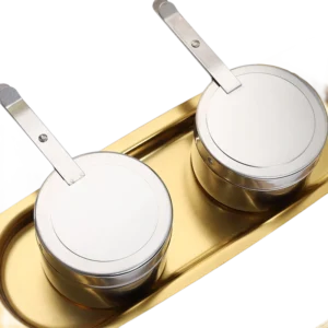 Rectangular 1/1 Gold Rolltop Glass Serving Dish