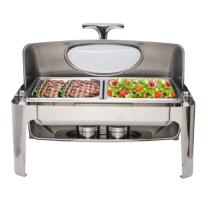 Rectangular 1/1 Rolltop Glass Lid Frying Pan