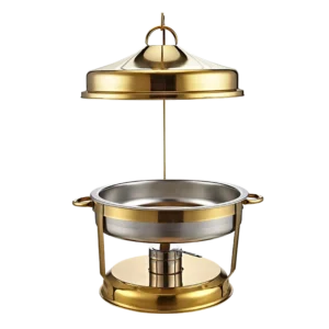Round 8-Liter Gold Hanging Lid Soup Dish