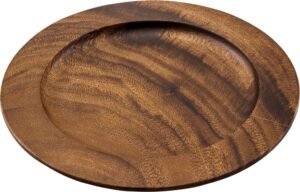 Round Plate, Leaves, Wood, 20Cm***10005122