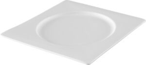 Square Plate, Round Base, Porcelain, 24Cm, 100A7554