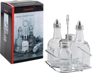 مجموعة مربعة للزيت، الخل، الملح والفلفل***10909511