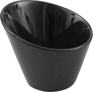 Round Porcelain Bowl, Beveled, 12 Cm, Smooth Black, 11006986