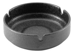 Round Black Porcelain Ashtray 10.5 Cm 11104054