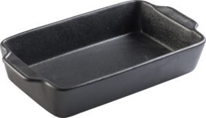 Black Porcelain Baking Pan With Handles 26X14X4 Cm 11106314