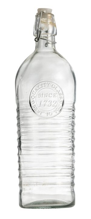 زجاجة زجاجية محكمة الإغلاق شفافة + غطاء 1 لتر ***14339265