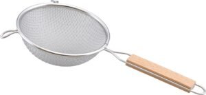 Double Mesh Strainer, Wooden Handle, 14Cm***15104814