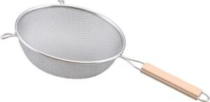 Double Mesh Strainer, Wooden Handle, 18Cm***15104818