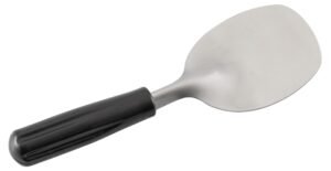 Flat Aluminum Ice Cream Spoon, Black Plastic Handle***15378230
