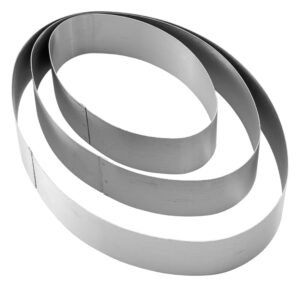Set Of 3 Oval Stainless Steel Rings 23X13 & 23X17 & 14.9X9 Height 4.5 Cm ***18001811