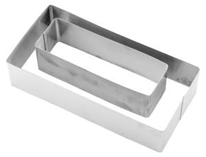 Set Of 2 Rectangular Stainless Steel Frames 15X5 & 20X10 Height 4.5 Cm***18001822