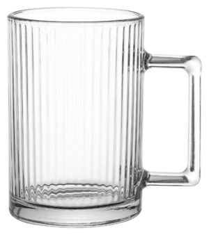 Transparent Striped Mug, Straight Handle, 330 Ml 12804073 - Tz4071-B