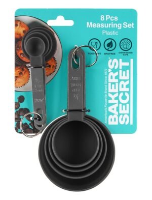 Set Of 8 Measuring Cups And Spoons With Stainless Steel Handle From Baker Secret (New)