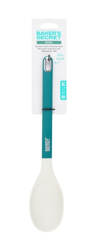 White-Green Silicone Spoon 34 Cm From Baker'S Secret