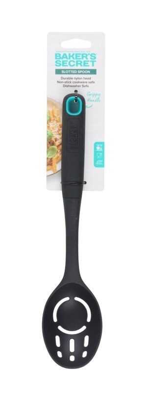 Black Perforated Plastic Spoon 32 Cm From Baker'S Secret