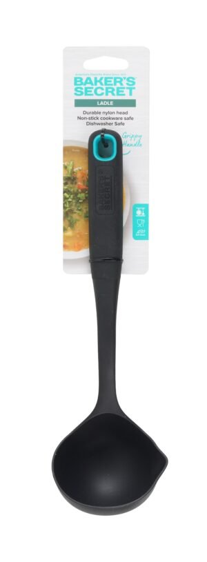 Black Plastic Ladle 32 Cm From Baker'S Secret