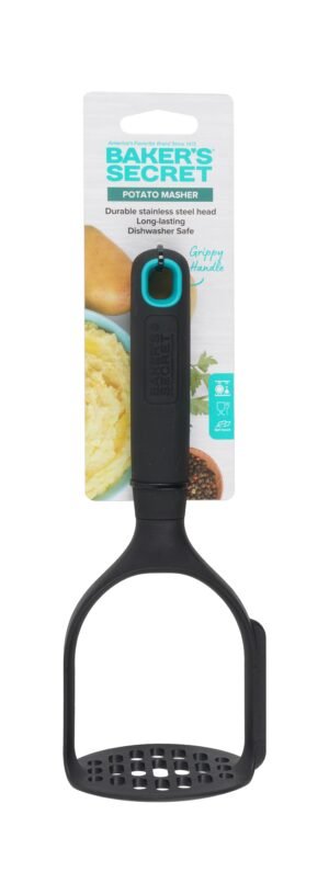 Black Plastic Mashed Potato Masher 24 Cm From Baker'S Secret