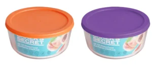 Baker'S Secret 1652 Ml Round Glass Container With Lid