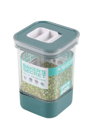 Tall Plastic Box With Airtight Lid And Silicone Base, 1 Liter, From Baker'S Secret